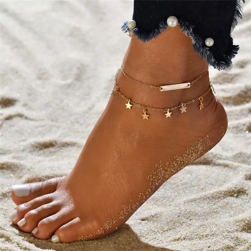 Stars Drop Layered Anklet Bracelet